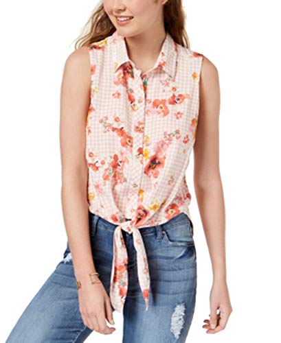 Juniors' Tie-Front Blouse